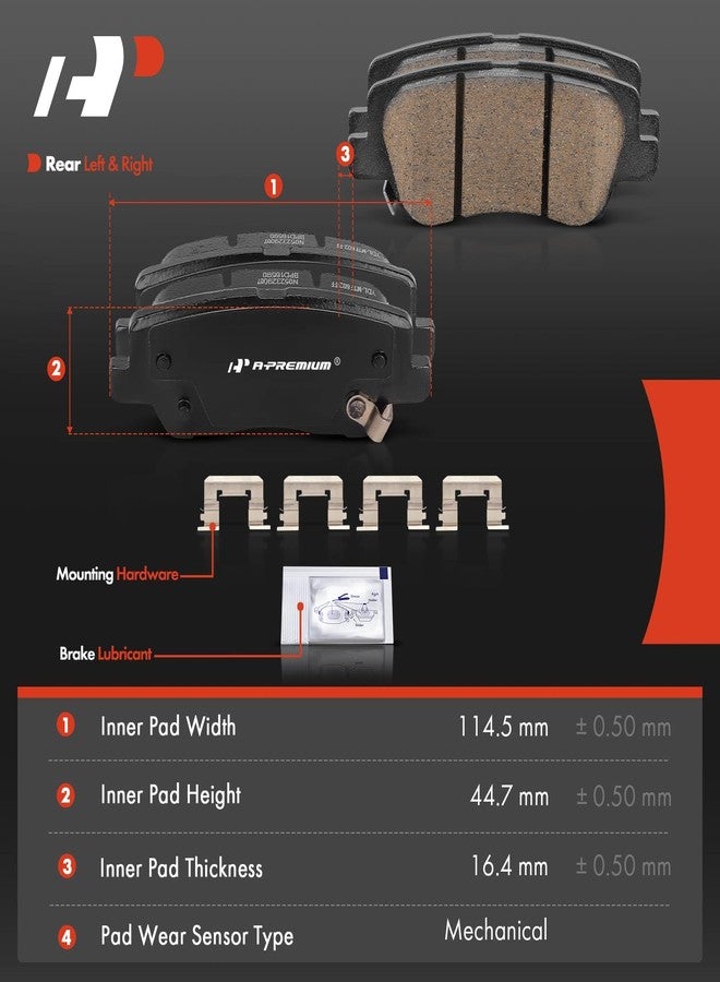 A-Premium Rear Ceramic Disc Brake Pads Set Compatible with Cadillac CTS 2014-2019, ATS 2013-2019, 4 Pcs - Image 5